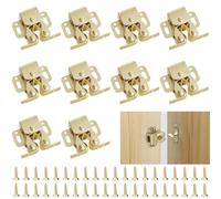 YEYIT 10 Pcs Double Roller Catch Door Catches,Twin Roller Closet Catch Hardware Caravan Door Latch, Cupboard Cabinet Wardrobe Door Latch with 40 Screws Zinc Plated for Wardrobe,Home Furniture（Gold）
