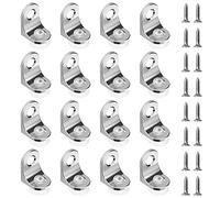 YEYIT 16 Pcs Glass Shelf Support Pegs Glass Shelve Brackets Right Angle Fixing Clip with Suction Cup Base and Screw, for Furniture Cabinet Closet Cupbord Shelf Bookrack Upboard Shelf