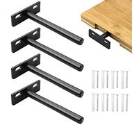 YEYIT 4 Pcs Floating Shelf Brackets, 4 Inch Solid Steel Hidden Blind Support, for Wall Mounted Backdrop Wall Shelf Wood Shelves