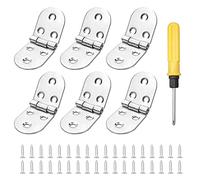 YEYIT 6 Pcs Folding Flip Top Hinge, Stainless Steel 270 Degree Folding Round Edge Backflap Hinge,Tray Backflap Hinges, Bonus with Screwdriver, for Cupboard Cabinet Closet Drawer
