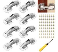 YEYIT 8 Pcs Cabinet Hinges with Srews and Srewdriver,90 Degree Full Overlay Soft Close Hinges,Concealed Hinges for Kitchen Cupboard Doors Bathroom Cabinet Wardrobe