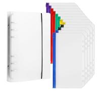 YEYIT A6 Ring Binder With 12 Multicolor Pockets, Cover, Plastic Waterproof Cash Budget Envelope, Zipper File Pockets With Holes, Money Wallets for Cash