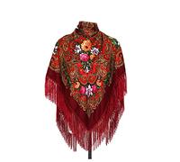 YEYKZART Russian Shawls Ukrainian Style Scarf Women's Scarf Wrap Tassel Square Scarves（51"*51"）