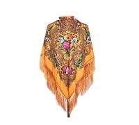 YEYKZART Russian Shawls Ukrainian Style Scarf Women's Scarf Wrap Tassel Square Scarves（51"*51"）
