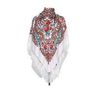 YEYKZART Russian Shawls Ukrainian Style Scarf Women's Scarf Wrap Tassel Square Scarves（51"*51"）