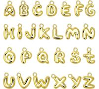 YEYULIN 26Pcs Letter Charms, Initial Letter Charm for Jewelry Making, Gold A-Z Alphabet Letter Charm Pendants for Bracelet Necklace Earrings Crafts Making