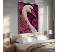 YEYUMEOZ 5D Diamond Art Kits for Adults Large Size, Animal Swan Diamond Painting Kits for Adults, DIY Square Full Drill Crystal Rhinestone Gem Art Craft, Home Wall Room Decor 12x16in PjY6102 7-Z