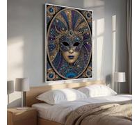 YEYUMEOZ 5D Diamond Art Kits for Adults Large Size, Mask Flower Diamond Painting Kits for Adults, DIY Square Full Drill Crystal Rhinestone Gem Art Craft, Home Wall Room Decor 50x70cm PjY6732 W-7