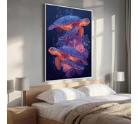 YEYUMEOZ 5D Diamond Art Kits for Adults Large Size, Sea Turtle Animal Diamond Painting Kits for Adults, DIY Round Full Drill Crystal Rhinestone Gem Art Craft, Home Wall Room Decor 24x36in PjY2896 8-4