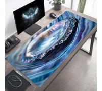 YEYUMEOZ Gaming Mouse Pad, 100 x 50cm XXL Mouse Mat Abstract, Large Mousepad Blue Extended Gaming Mats for, Non-Slip Rubber Base keyboard Pad, Stitched Edges Accessories for Home PjY7497 7-K