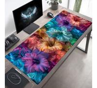 YEYUMEOZ Gaming Mouse Pad, 100 x 50cm XXL Mouse Mat Yellow, Large Mousepad Flower Extended Gaming Mats for, Non-Slip Rubber Base keyboard Pad, Stitched Edges Accessories for Home PjY4587 A-J