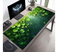 YEYUMEOZ Gaming Mouse Pad, 1000x500x3 mm XXL Mouse Mat Green, Large Mousepad Leaves Extended Gaming Mats for, Non-Slip Rubber Base keyboard Pad, Stitched Edges Accessories for Home PjY12017 C-8