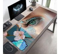 YEYUMEOZ Gaming Mouse Pad, 1000x500x3mm XXL Mouse Mat Blue, Large Mousepad Eye Extended Gaming Mats for Desk, Non-Slip Rubber Base keyboard Pad, Stitched Edges Desk Accessories for Home PjY1057 A-T