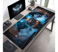 YEYUMEOZ Gaming Mouse Pad, 80 x 30cm XXL Mouse Mat Train, Large Mousepad Black Extended Gaming Mats for Desk, Non-Slip Rubber Base keyboard Pad, Stitched Edges Desk Accessories for Home PjY1673 0-8