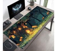 YEYUMEOZ Gaming Mouse Pad, 800x300x3mm XXL Mouse Mat Green, Large Mousepad Forest Extended Gaming Mats for, Non-Slip Rubber Base keyboard Pad, Stitched Edges Accessories for Home PjY8703 A-L