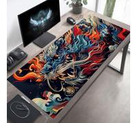 YEYUMEOZ Mouse Mat, Gaming Mouse Pad Dragon, 700x300x3mm Large Mause Mat Blue, Non-Slip Rubber Base Accessories, Waterproof, Stitched Edges Improved Precision and Speed PjY13862 4-B
