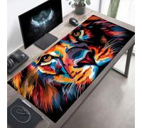 YEYUMEOZ Mouse Mat, Gaming Mouse Pad Lion, 100 x 40cm Large Mause Mat Yellow, Non-Slip Rubber Base Accessories, Waterproof, Stitched Edges Improved Precision and Speed PjY9266 S-R