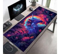 YEYUMEOZ Mouse Mat, Gaming Mouse Pad Unicorn, 1000x400x3 mm Large Mause Mat Black, Non-Slip Rubber Base Desk Accessories, Waterproof, Stitched Edges Improved Precision and Speed PjY1006 V-8