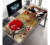 YEYUMEOZ Mouse Mat, Gaming Mouse Pad Woman, 70 x 30cm Large Mause Mat Red Desk Pad, Non-Slip Rubber Base Desk Accessories, Waterproof, Stitched Edges Improved Precision and Speed PjY292 2-2