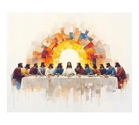 Yezavesu The Last Supper Paint by Numbers Kit for Adults Beginner, Jesus Adult Paint by Number Kits on Canvas Without Frame, DIY Acrylic Painting by Numbers for Home Wall Decor Gift 16x20 Inch