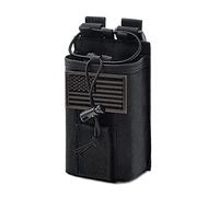 YEZEJUN Molle Radio Pouch Holster Tactical Holder Duty Belt Accessories Military Heavy Bag for Two Ways Walkie Talkies Adjustable Storage with 1 Pack Patch