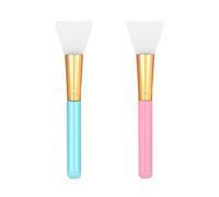 Yezhenzhen 2 PCS Silicone Face Mask Brushes, Facial Mud Mask Beauty Tool Applicator Brush Soft Hairless Body Lotion Moisturizers Applicator Sector Brush Makeup Tools For Women Girls (Pink+Blue)