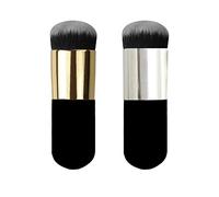 Yezhenzhen 2 Pieces Foundation Brush, Chubby Makeup Brush, Suit For Blending Liquid, Cream or Flawless Powder Cosmetics(Golden & Silver)