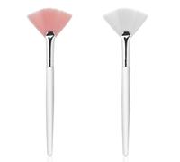 Yezhenzhen 4 Pcs Fan Brushes for Facial, Face Soft Makeup Brushes Esthetician, Flat Head Mask Acid Applicator Esthetician Brush for Women Girls Mud Clay Mask Makeup Peel(Pink and White)