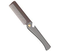 Yezhenzhen Stainless Steel Folding Comb, Pocket Comb for Men and Women, Black