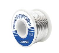 YEZHET Tinned Copper Wire 62 Ft, 16 Gauge, 0.5LB Spool for Stained Glass Project, Crafts, and Jewelry Making