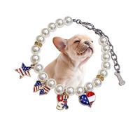 YEZILUU Cute cat Collar cat Chain Dog Chain Necklace with Beads pet Wedding Collar Suitable for pet Cats, Small Dogs Clothing Apparel (American Style) (L)