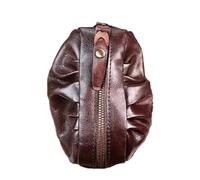 YEZILUU Head cowhide coin purse women's genuine leather money bag vintage cowhide coin purse money organizer RFID technology, Ideal gift for mom (dark curry), dark curry, length 3.15in * width 1.97in