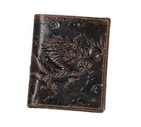 YEZILUU Head Leather Wallet - Long & Short, RFID Blocking (3D Dragon), Long style, Retro Style