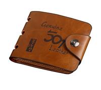 YEZILUU Hunting leather men's wallet, Men's leather wallet, Vintage multi-card coin purse, Bi-fold leather wallet for father, 501 Short, Hunter Style