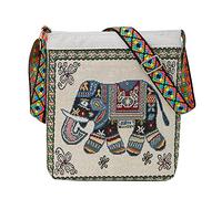 YEZILUU Mini crossbody bag, Fashion zipper small shoulder bag,Elephant pattern, Is the canvas crossbody bag for dreamers, White Elephant