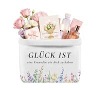Yezirzax Empty Gift Basket for Girlfriend, Fabric Basket 37 x 25 x 15 cm with Card and Envelope, Lucky Is A Girlfriend Like You To Have Gift Basket for Women