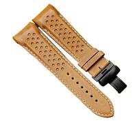 yeziu Arc-shaped End Watch band For Mido M025 M025407A Men's Vintage Leather Watch Strap With Breathable Holes(Brownb1,23mm)