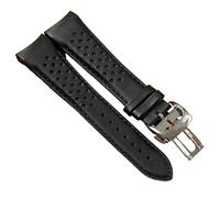 yeziu Arc-shaped End Watch band For Mido M025 M025407A Men's Vintage Leather Watch Strap With Breathable Holes(Blackbs2,23mm)