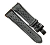 yeziu Arc-shaped End Watch band For Mido M025 M025407A Men's Vintage Leather Watch Strap With Breathable Holes(Blackbb1,22m)