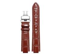 yeziu Convex Cowhide Strap For Oris AQUIS 733 730 Diving Sports Watch Bracelet(Brown silver,24x12mm)