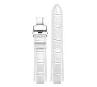 yeziu Convex Cowhide Strap For Oris AQUIS 733 730 Diving Sports Watch Bracelet(White silver,24x12mm)