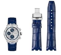 yeziu Cowhide Watch Strap For MAURICE LACROIX AIKON AI6038 AI6008 Three Eye Watch Modified Concave Convex Mouth Strap(Color 4)