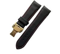 yeziu Curved End Leather Watch Strap With Butterfly Clasp For Tissot 1853 Couturier T035 T035627A T035410A T035617A(Redp,22mm)