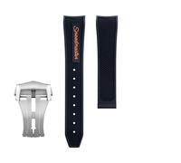 yeziu Fluororubber Watch Strap For Omega Seamaster 600 Dark Side Of The Moon Speedmaster 57 Aqua Terra 150 Moonwatch Racing Chronograph Watchband(Oranges1,20-18mm)