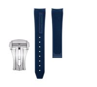 yeziu Fluororubber Watch Strap For Omega Seamaster 600 Dark Side Of The Moon Speedmaster 57 Aqua Terra 150 Moonwatch Racing Chronograph Watchband(Blues2,21-18mm)