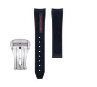 yeziu Fluororubber Watch Strap For Omega Seamaster 600 Dark Side Of The Moon Speedmaster 57 Aqua Terra 150 Moonwatch Racing Chronograph Watchband(Reds2,21-18mm)