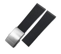 yeziu For Breitling Avenger Superocean Heritage Watch Strap Braceles 22mm 24mm Braided Silicone Rubber Watchband Replacement(Black 1 silver,24mm)