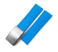 yeziu For Breitling Avenger Superocean Heritage Watch Strap Braceles 22mm 24mm Braided Silicone Rubber Watchband Replacement(Blue 2 silver,22mm)