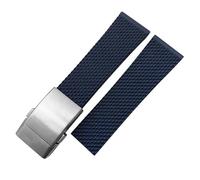 yeziu For Breitling Avenger Superocean Heritage Watch Strap Braceles 22mm 24mm Braided Silicone Rubber Watchband Replacement(Blue 1 silver,22mm)