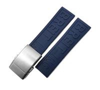 yeziu For Breitling Avenger Superocean Heritage Watch Strap Braceles 22mm 24mm Braided Silicone Rubber Watchband Replacement(Dark Blue silver,22mm)